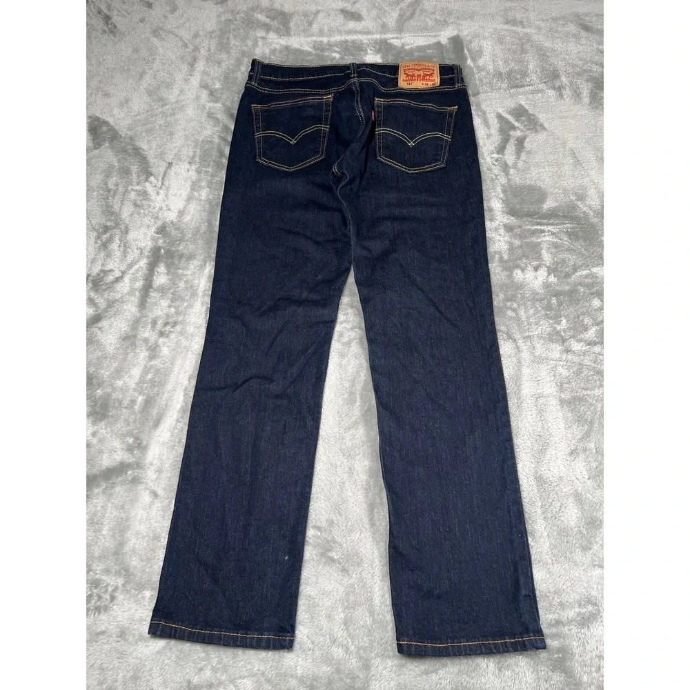 Levi's 511 Jeans 34x32 Slim Straight Blue Denim Button Zip Men's 5-Pocket